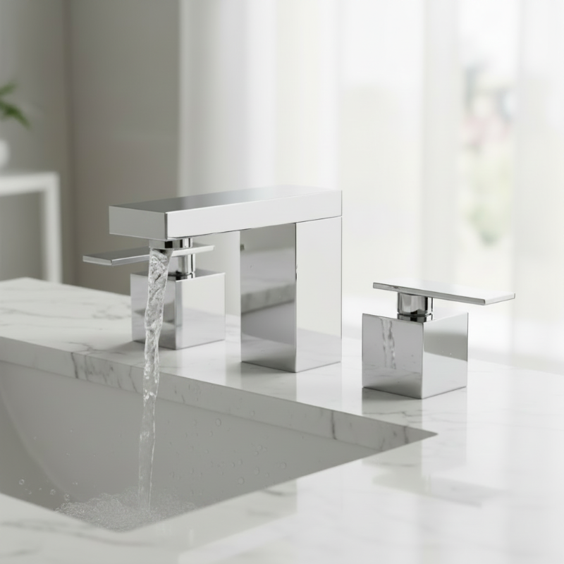 Borma 3 Hole Basin Mixer with Pop-up Waste- Geometry Series