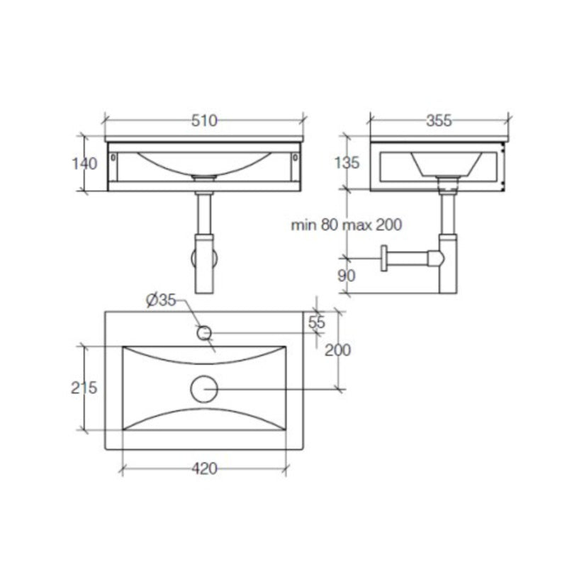 Glass Basin 51cm, Green Ice - 665801.29.89 - Waiheke Bathrooms