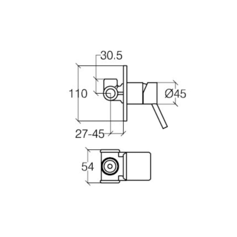 Inwall Shower Mixer - Linea Series - 5412 - Waiheke Bathrooms