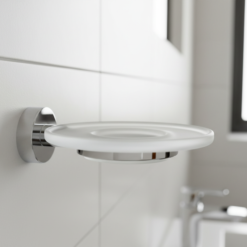 Lineabeta Lineabeta Satin Glass Soap Dish and Holder - Baketo Series