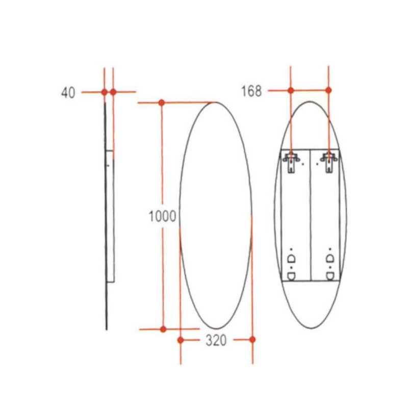 Slimline Oval Bathroom Mirror 100x32cm - Speci Series - 5650 - Waiheke Bathrooms