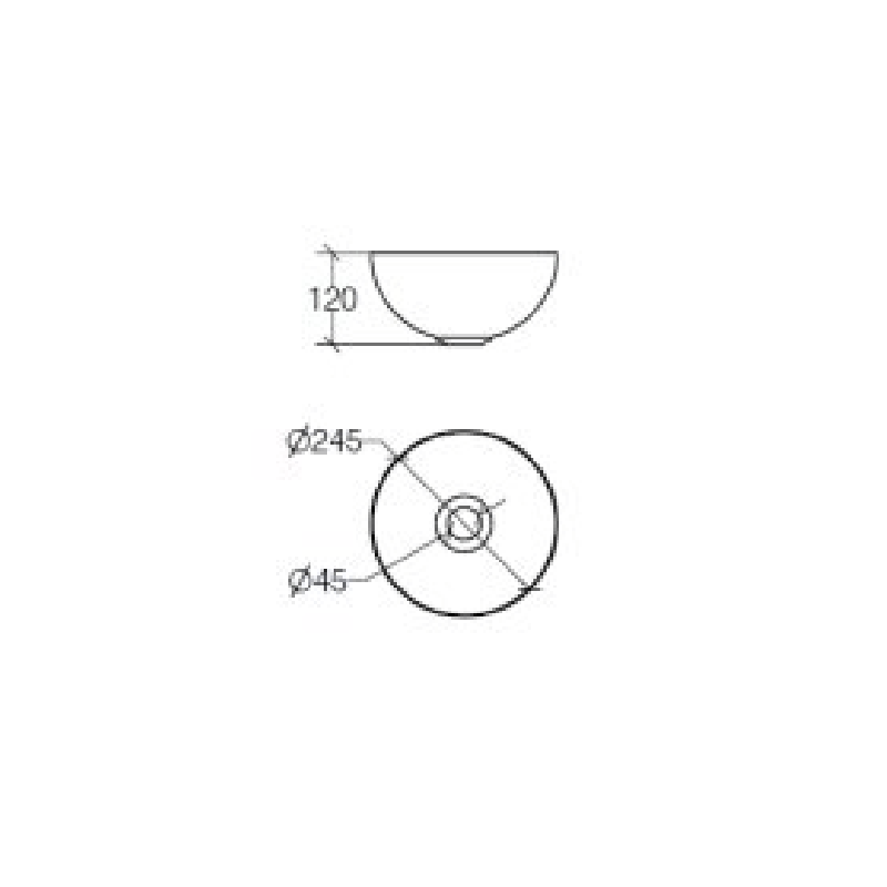 Stainless Steel Vessel Basin, Ø 245mm - 53586 - Waiheke Bathrooms