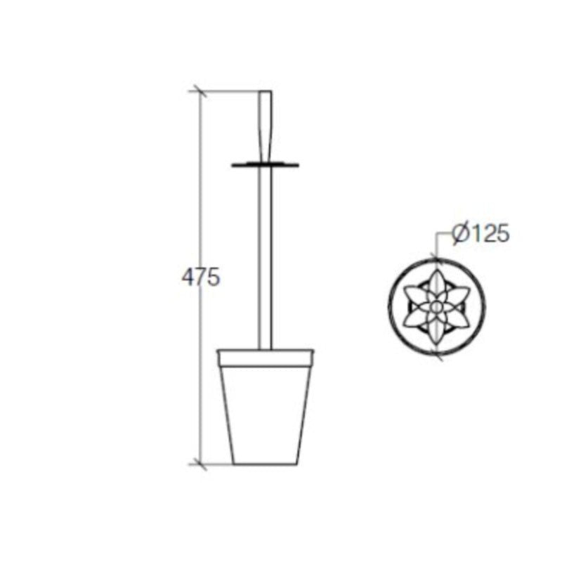 Toilet Brush Holder - Vase & Flower - 5011 - Waiheke Bathrooms