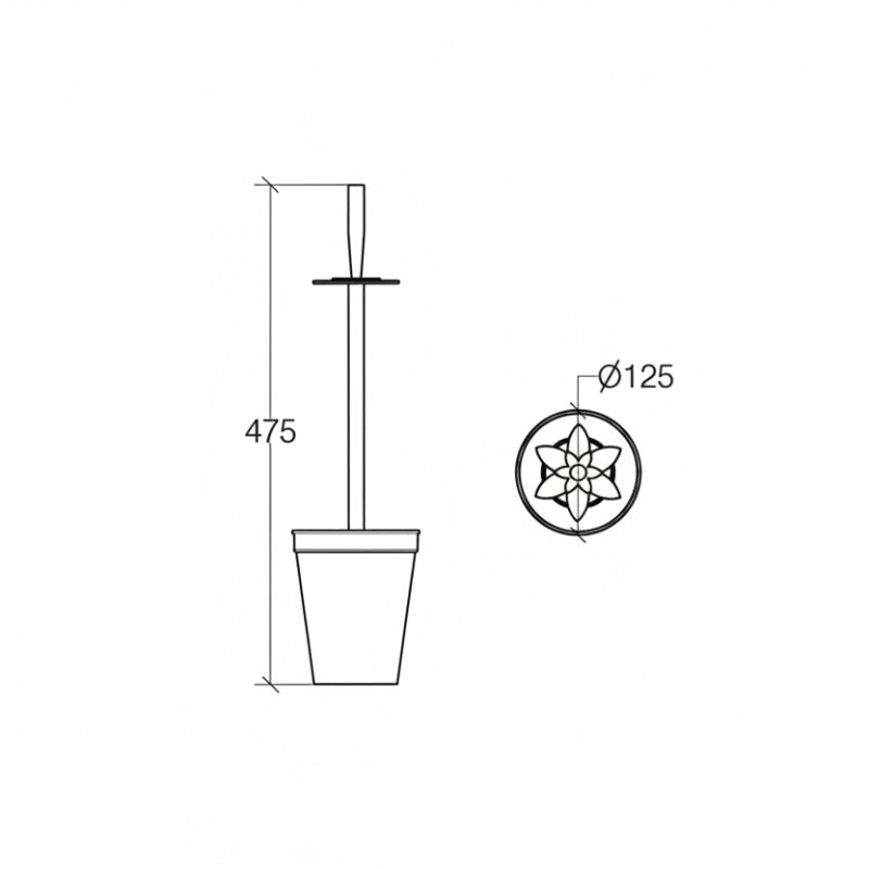 Toilet Brush Holder - Vase & Flower - 5011 - Waiheke Bathrooms