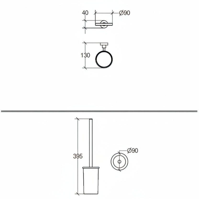 Toiletbrush Holder (Wall) - Baketo Series - 52061/550062 - Waiheke Bathrooms