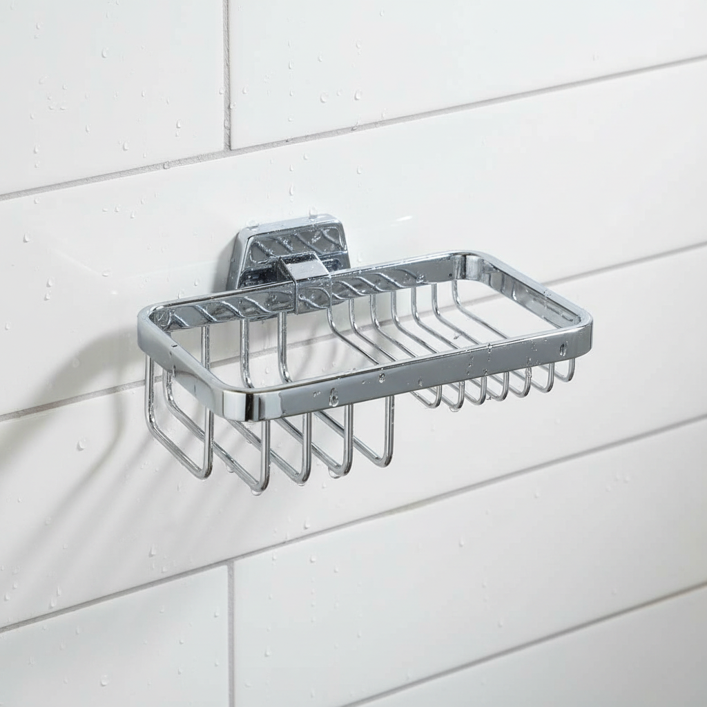 Geesa 17cm Bath Basket with Wall Bracket