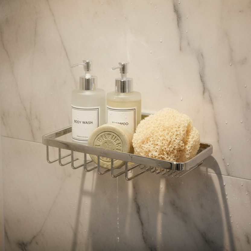 Geesa 26cm Bath Basket with Wall Bracket