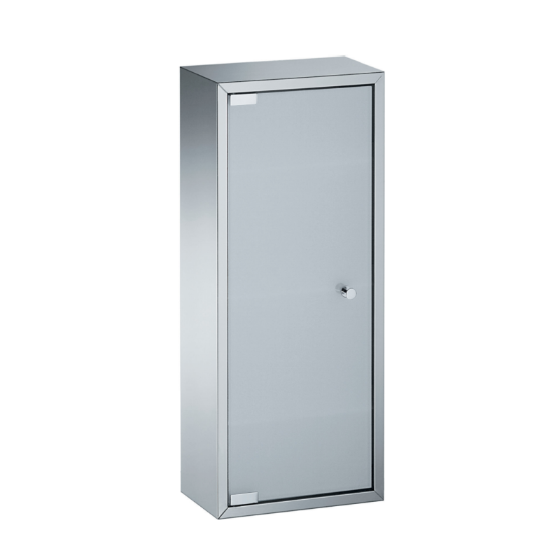 Stainless Steel Bathroom Cabinet, Glass Door, 60x25cm