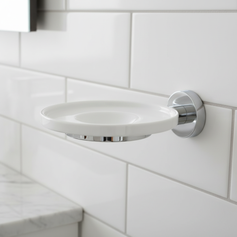 Lineabeta Ceramic Soap Dish and Holder - Baketo Series