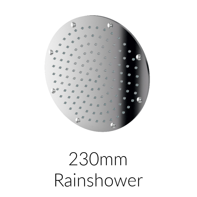 Rainshower Head &amp; Arm, Wall-mounted, 230mm