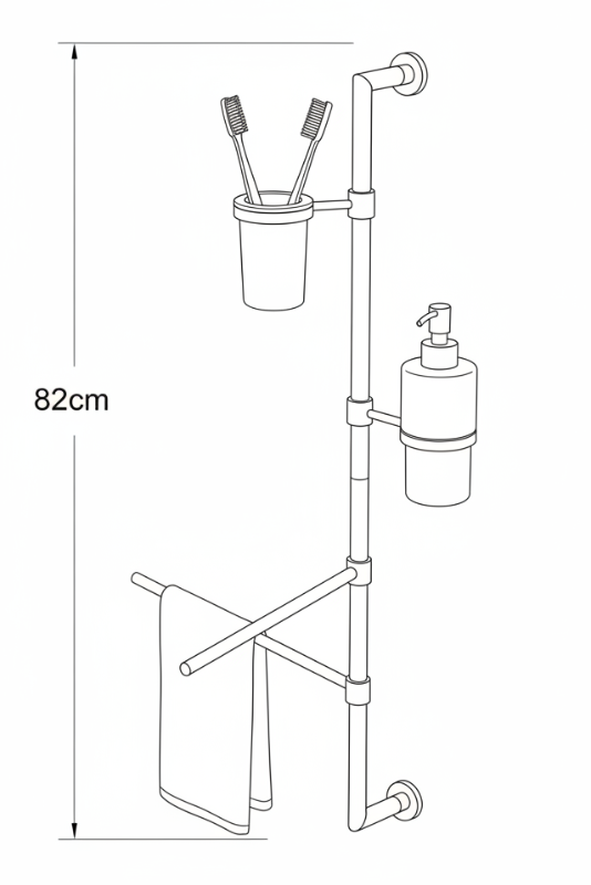 Lineabeta Bathroom Accessory Combination 1 - Baketo Rail System