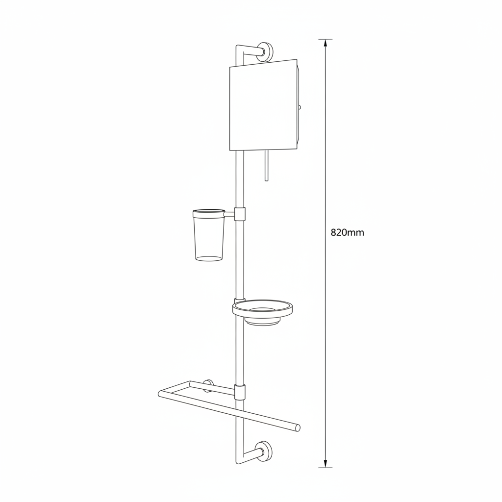 Lineabeta Bathroom Accessory Combination 2 - Baketo Rail System