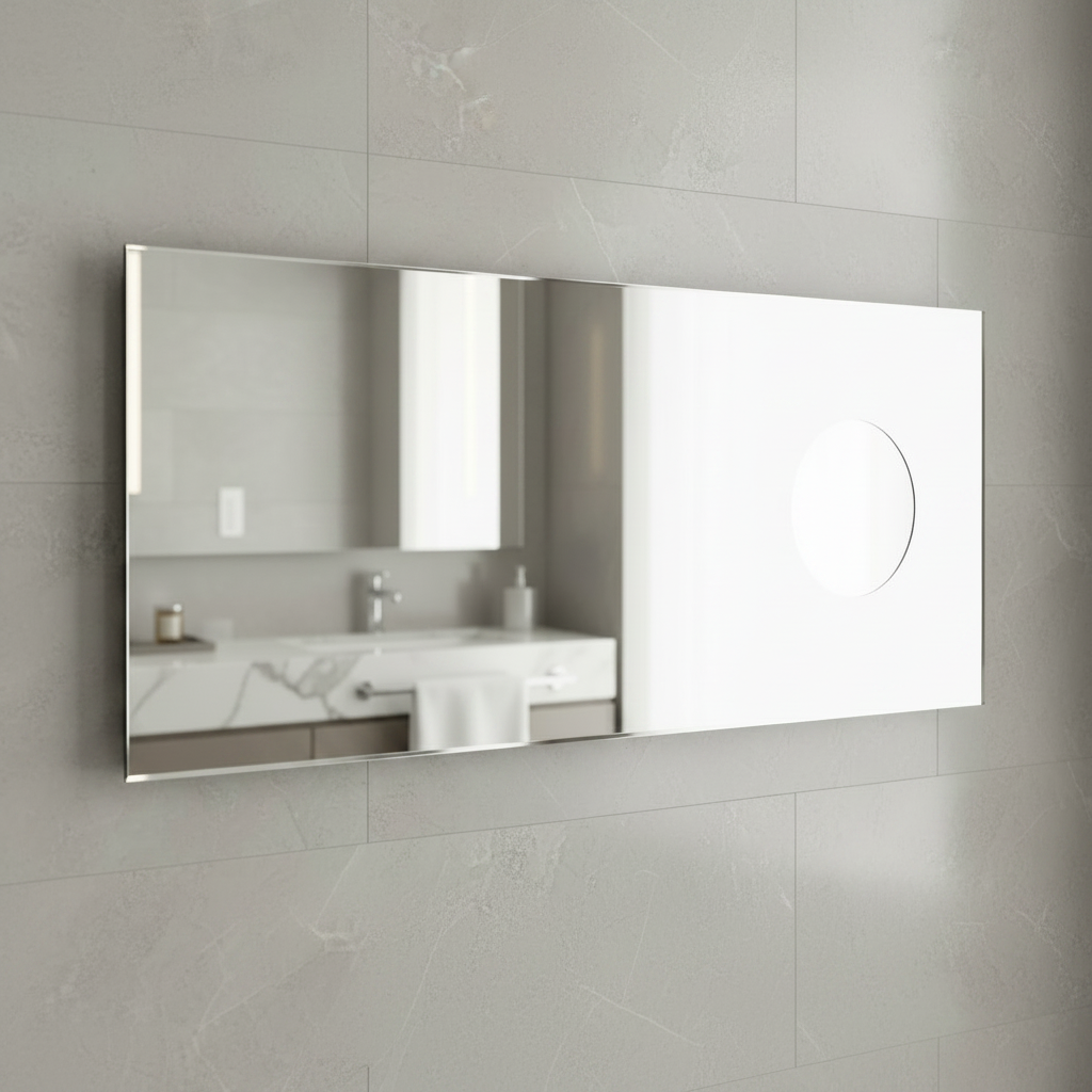 Lineabeta Bathroom Mirror with Magnifying Insert, 44x110cm - Speci Series