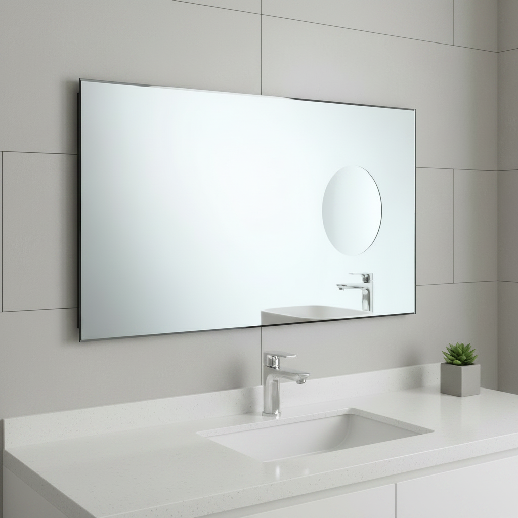 Lineabeta Bathroom Mirror with Magnifying Insert, 44x90cm - Speci Series