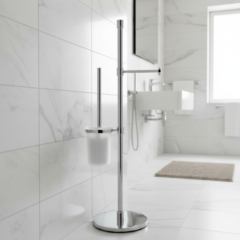 Lineabeta Combination Toilet Brush and Roll Holder - Floor