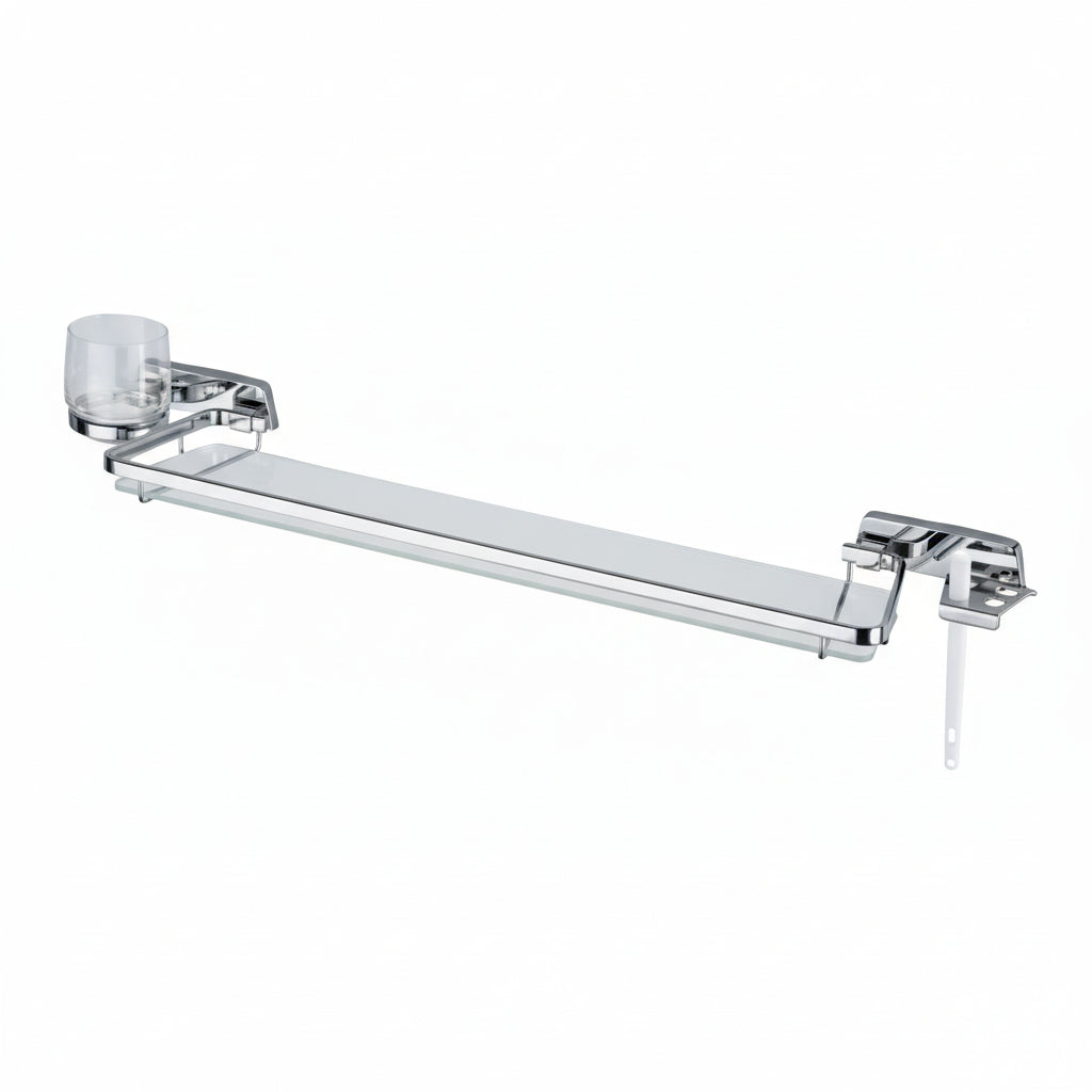 Glass Shelf + Tumbler + Toothbrush Combination - Hotel Series - 7191A - 60 - Waiheke Bathrooms