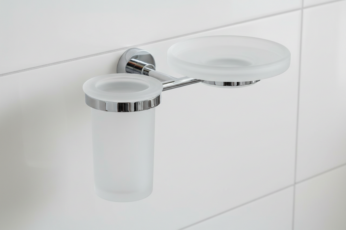 Lineabeta Lineabeta Satin Glass Tumbler and Soap Holder - Baketo Series