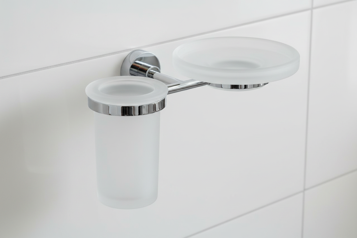 Lineabeta Lineabeta Satin Glass Tumbler and Soap Holder - Baketo Series