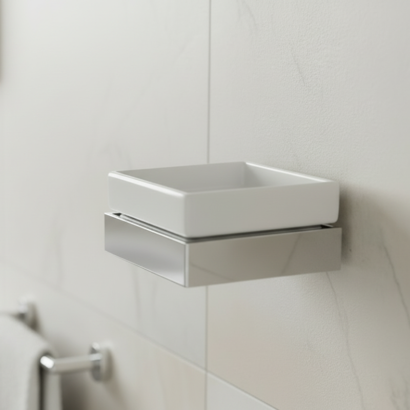 Lineabeta  12cm Soap Dish with Wall Bracket - Skuara Series