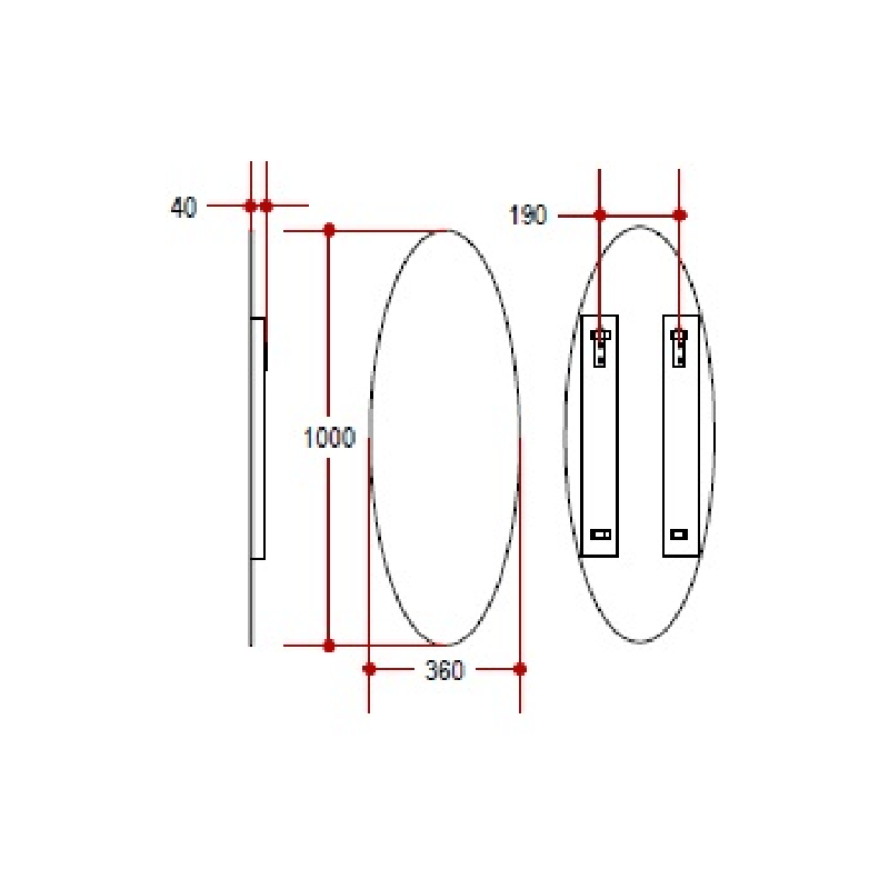 Slimline Oval Bathroom Mirror 100x36cm - Speci Series - 5651 - Waiheke Bathrooms