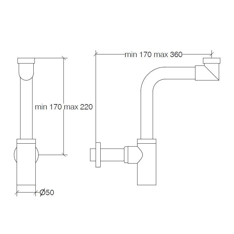 Space Saving Bottle Trap, 32mm - 53921.29 - Waiheke Bathrooms